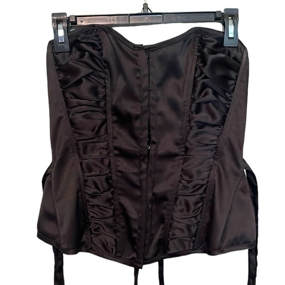 Charlotte Russe Corset, Black, Size Medium, Stretch, fasten front, tie back - Picture 1 of 9